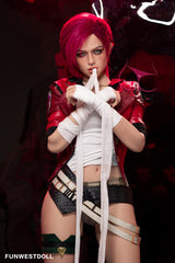 157cm C cup American sex doll red short hair sexy lifelike sex doll