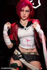 157cm C cup American sex doll red short hair sexy lifelike sex doll