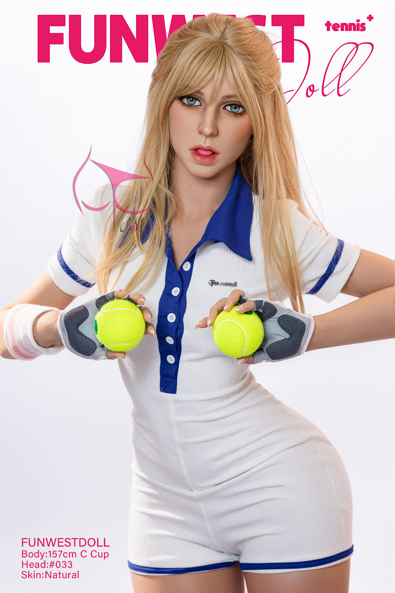 Funwest Doll 157cm blonde Baseball liebende echte Puppe Elina