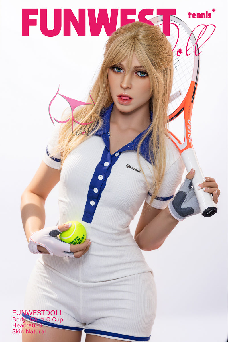 Funwest Doll 157cm blonde Baseball liebende echte Puppe Elina