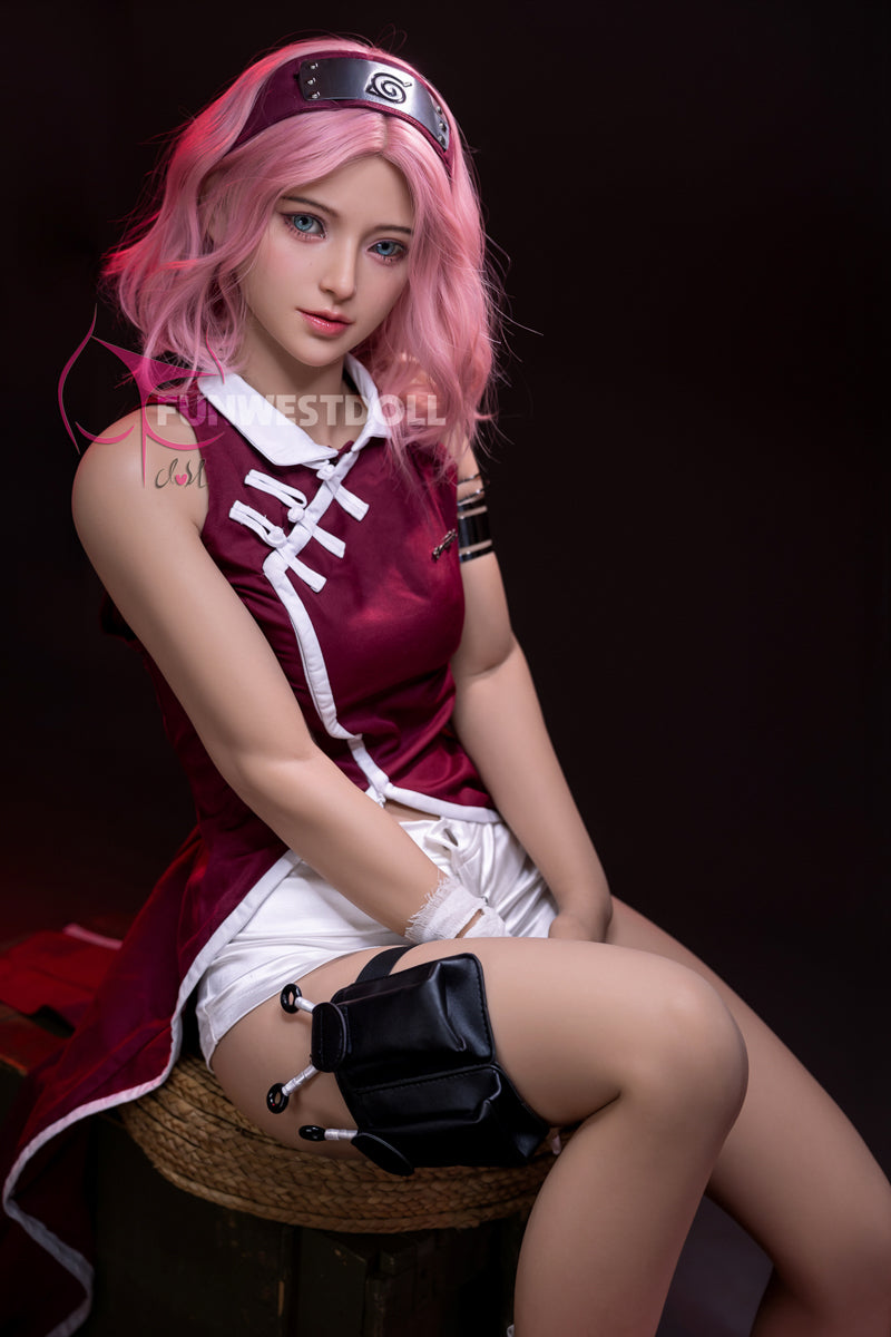 159cm pink hair small breast A cup sex doll beautiful TPE doll