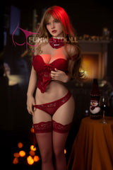 F Cup Sexy Lifelike Sex Doll 155cm Wearing Red Funwest Doll