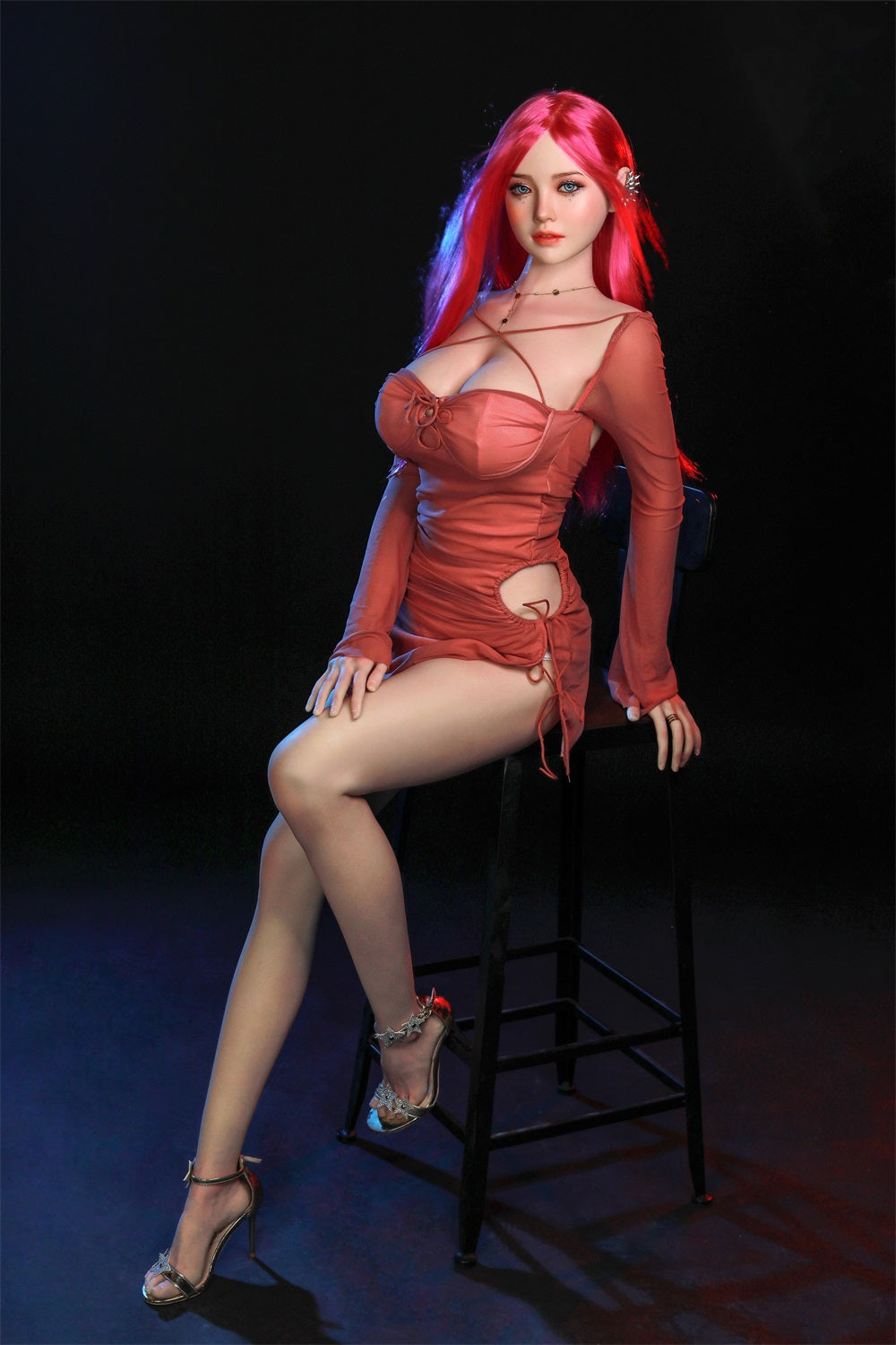 Open-minded girl 168cm D cup 35 head red hair silicone sex doll COSDOLL